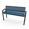 Inground Mount - Perforated Metal - RHINO 6 Ft. MOD Thermoplastic Polyolefin Coated Metal Bench with Back