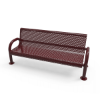 Surface Mount - Perforated Metal - RHINO 6 Ft. MOD Thermoplastic Polyolefin Coated Metal Bench with Back