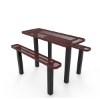 Inground Mount - Expanded Metal - RHINO 6 Ft. Rectangular Thermoplastic Polyolefin Coated Pedestal Picnic Table with Independent Benches