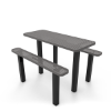 Inground Mount - Perforated Metal - RHINO 6 Ft. Rectangular Thermoplastic Polyolefin Coated Pedestal Picnic Table with Independent Benches