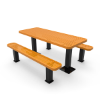 Surface Mount - Perforated Metal - RHINO 6 Ft. Rectangular Thermoplastic Polyolefin Coated Pedestal Picnic Table with Independent Benches