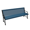 Portable and Surface Mount - Perforated Metal - RHINO 6 Ft. Thermoplastic Polyolefin Coated Austin Bench with Cast Iron Frame