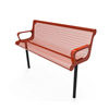 Inground - Expanded Metal - RHINO 6 Ft. Thermoplastic Polyolefin Coated Contoured Bench with Arms and Back