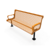 Surface Mount - Expanded Metal - RHINO 6 Ft. Thermoplastic Polyolefin Coated Contoured Bench with Arms and Back
