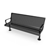 Surface Mount - Perforated Metal - RHINO 6 Ft. Thermoplastic Polyolefin Coated Contoured Bench with Arms and Back