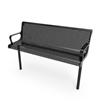 Inground Mount - Perforated Metal - RHINO 6 Ft. Thermoplastic Polyolefin Coated Contoured Bench with Arms and Back