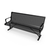 Portable Mount - Perforated Metal - RHINO 6 Ft. Thermoplastic Polyolefin Coated Contoured Bench with Arms and Back