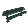Surface Mount - Perforated Metal - RHINO 6 Ft. Thermoplastic Polyolefin Coated Metal Double Pedestal Bench with Back