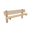Inground Mount - Perforated Metal - RHINO 6 Ft. Thermoplastic Polyolefin Coated Metal Pedestal Bench with Back