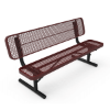 Portable - Expanded Metal - RHINO 6 Ft. Thermoplastic Polyolefin Coated Player’s Bench with Back