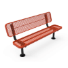 Surface Mount - Expanded Metal - RHINO 6 Ft. Thermoplastic Polyolefin Coated Player’s Bench with Back