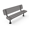 Surface Mount - Perforated Metal - RHINO 6 Ft. Thermoplastic Polyolefin Coated Player’s Bench with Back