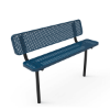 Inground Mount - Perforated Metal - RHINO 6 Ft. Thermoplastic Polyolefin Coated Player’s Bench with Back