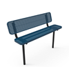 Inground Mount - Perforated Metal - RHINO 6 Ft. Thermoplastic Polyolefin Coated Player’s Bench with Back