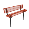 Inground Mount - Expanded Metal - RHINO 6 Ft. Thermoplastic Polyolefin Coated Steel Bench with Back and Rolled Edges