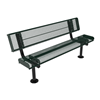 Surface Mount - Expanded Metal - RHINO 6 Ft. Thermoplastic Polyolefin Coated Steel Bench with Back and Rolled Edges