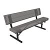 Portable - Perforated Metal - RHINO 6 Ft. Thermoplastic Polyolefin Coated Steel Bench with Back and Rolled Edges