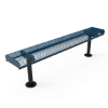 Surface Mount - Expanded Metal - RHINO 6 Ft. Thermoplastic Polyolefin Coated Steel Bench without Back and with Rolled Edges