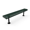 Surface Mount - Perforated Metal - RHINO 6 Ft. Thermoplastic Polyolefin Coated Steel Bench without Back and with Rolled Edges