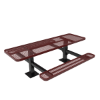 Surface Mount - Expanded Metal - RHINO 8 Ft. ADA Compliant Thermoplastic Polyolefin Double Pedestal Picnic Table with Double End Access