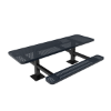 Surface Mount - Perforated Metal - RHINO 8 Ft. ADA Compliant Thermoplastic Polyolefin Double Pedestal Picnic Table with Double End Access
