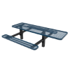 Inground Mount - Expanded Metal - RHINO 8 Ft. ADA Compliant Thermoplastic Polyolefin Double Pedestal Picnic Table with Single End Access