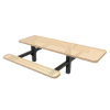 Inground Mount - Perforated Metal - RHINO 8 Ft. ADA Compliant Thermoplastic Polyolefin Double Pedestal Picnic Table with Single End Access