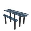 Inground Mount - Expanded Metal - RHINO 8 Ft. ADA Rectangular Thermoplastic Polyolefin Coated Pedestal Picnic Table with Independent Benches and Double End Access