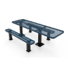 Surface Mount - Expanded Metal - RHINO 8 Ft. ADA Rectangular Thermoplastic Polyolefin Coated Pedestal Picnic Table with Independent Benches and Single End Access
