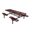 Inground Mount - Expanded Metal - RHINO 8 Ft. Nexus Round Thermoplastic Polyolefin Coated Picnic Table with Four Attached Benches