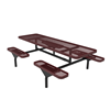 Inground Mount - Expanded Metal - RHINO 8 Ft. Nexus Round Thermoplastic Polyolefin Coated Picnic Table with Four Attached Benches