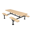Surface Mount - Perforated Metal - RHINO 8 Ft. Nexus Round Thermoplastic Polyolefin Coated Picnic Table with Four Attached Benches