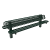 Expanded Metal - Inground Mount - RHINO 8 Ft. Thermoplastic Polyolefin Coated Metal Double Pedestal Bench with Back