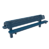 Perforated Metal - Inground Mount - RHINO 8 Ft. Thermoplastic Polyolefin Coated Metal Double Pedestal Bench with Back