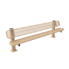 Surface Mount - Expanded Metal - RHINO 8 Ft. Thermoplastic Polyolefin Coated Metal Pedestal Bench with Back