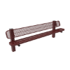 Inground Mount - Expanded Metal - RHINO 8 Ft. Thermoplastic Polyolefin Coated Metal Pedestal Bench with Back
