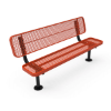 Surface Mount - Expanded Metal - RHINO 8 Ft. Thermoplastic Polyolefin Coated Player’s Bench with Back