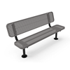Surface Mount - Perforated Metal - RHINO 8 Ft. Thermoplastic Polyolefin Coated Player’s Bench with Back