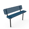 Inground Mount - Perforated Metal - RHINO 8 Ft. Thermoplastic Polyolefin Coated Player’s Bench with Back