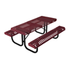 RHINO 8 Ft. Rectangular Thermoplastic Polyolefin Coated Portable Slatted Steel Picnic Table With Rolled Edges