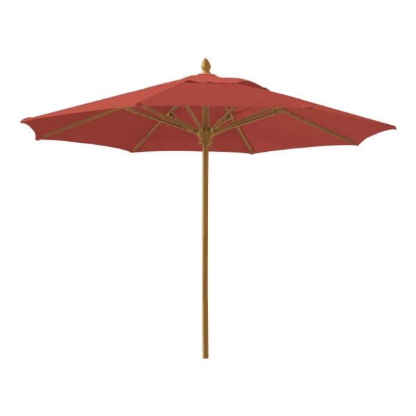 11 Ft. Bridgewater Octagonal Fiberglass Ribbed Market Umbrella with One Piece Aluminum Simulated Wood Pole and Marine Grade Fabric