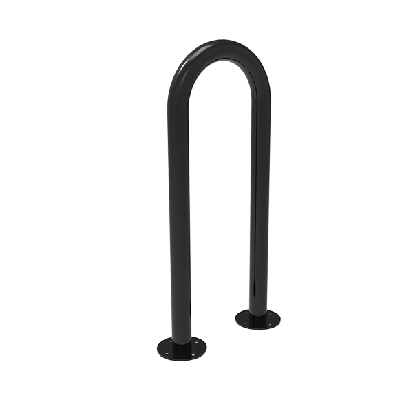 Surface Mount - 1 Hump - 3 Bike Steel Wave Rack - 2 3/8” Powder Coated Tube Frame