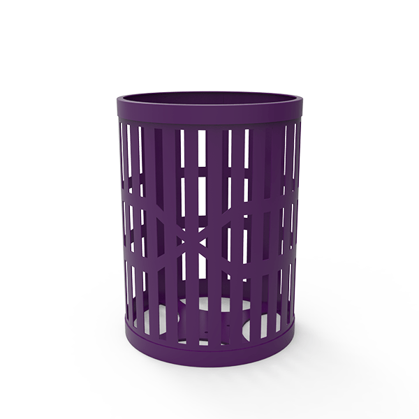 ELITE 32 Gallon Thermoplastic Slatted Steel Trash Receptacle - Basket Only