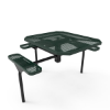 Inground Mount - Expanded Metal - ELITE 46” Nexus Octagon Thermoplastic Polyethylene Coated Pedestal ADA Picnic Table with 3 Attached Seats