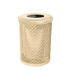 Expanded Metal - Flat Lid - ELITE 55 Gallon Thermoplastic Steel Trash Receptacle with Liner and Flat or Bonnett Lid Option
