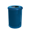 Perforated Metal - Flat Lid - ELITE 55 Gallon Thermoplastic Steel Trash Receptacle with Liner and Flat or Bonnett Lid Option