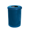 Perforated Metal - Flat Lid - ELITE 55 Gallon Thermoplastic Steel Trash Receptacle with Liner and Flat or Bonnett Lid Option