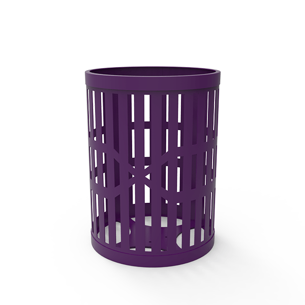 RHINO 32 Gallon Thermoplastic Slatted Steel Trash Receptacle - Basket Only