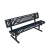 Portable - RHINO 6 Ft. Thermoplastic Polyefin Coated Strapped Steel Bench with Back and Rolled Edges