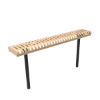Inground - RHINO 6 Ft. Thermoplastic Polyefin Coated Strapped Steel Bench without Back and with Rolled Edges